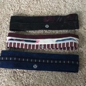 3 Lululemon headbands, discontinued rare patterns